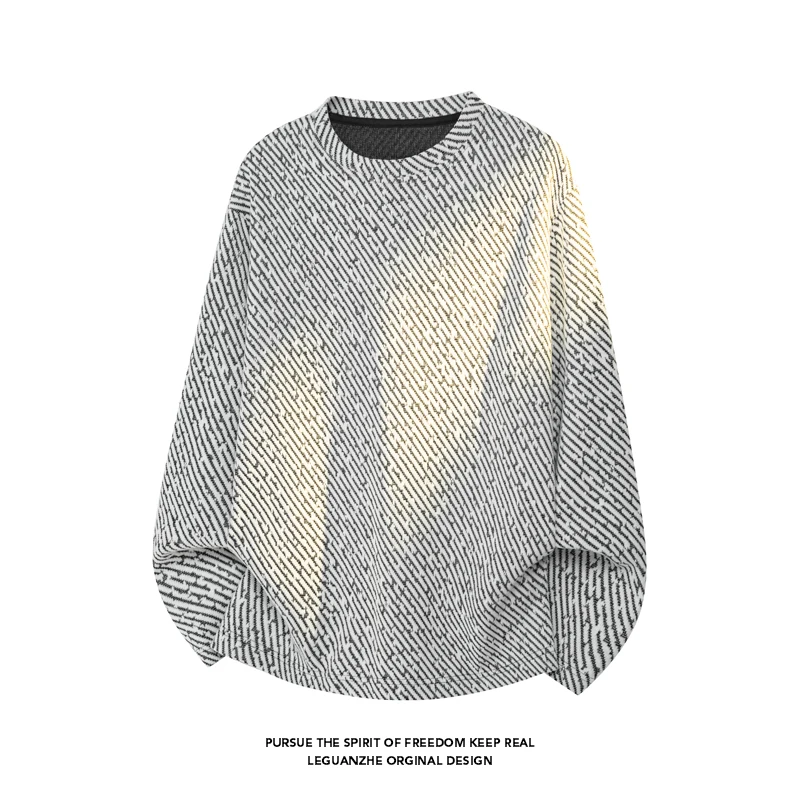 Men Diagonal Stripe Textured L - Men'S Fashion T Shirts 评论和价格