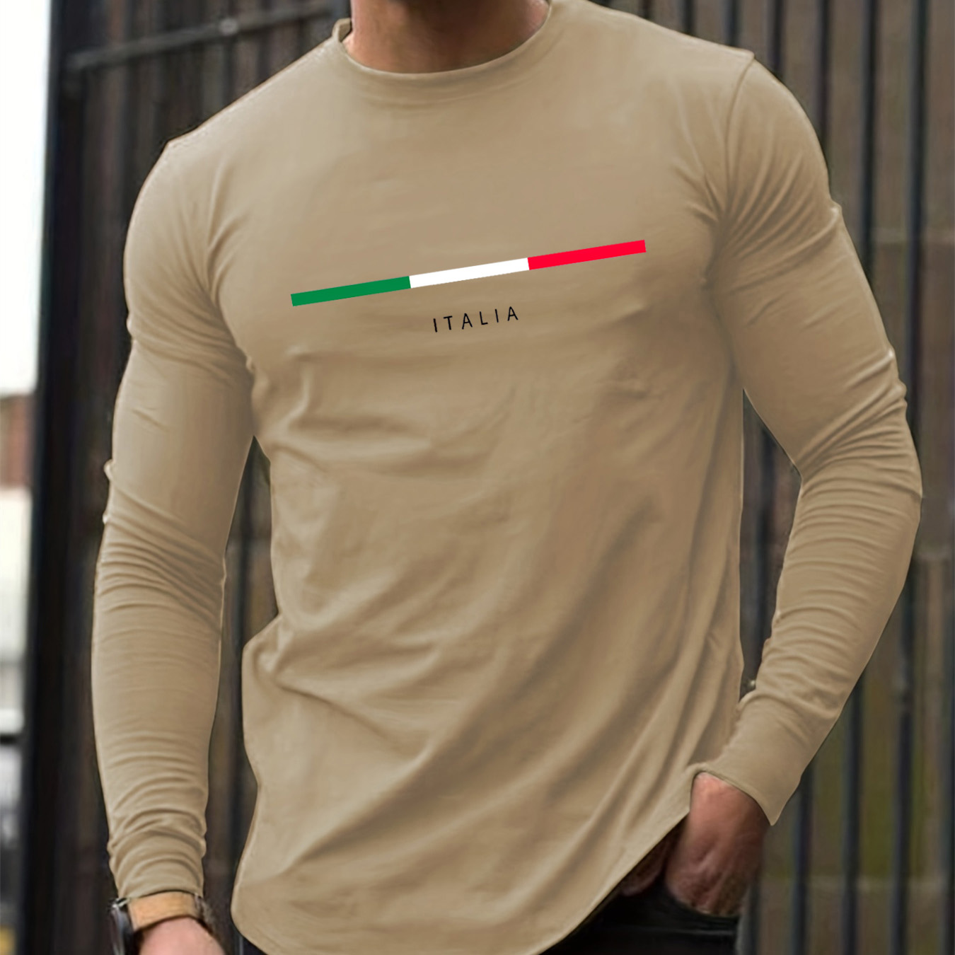100% Pure Cotton Men's Long Sl - Men'S Fashion T Shirts 评论和价格