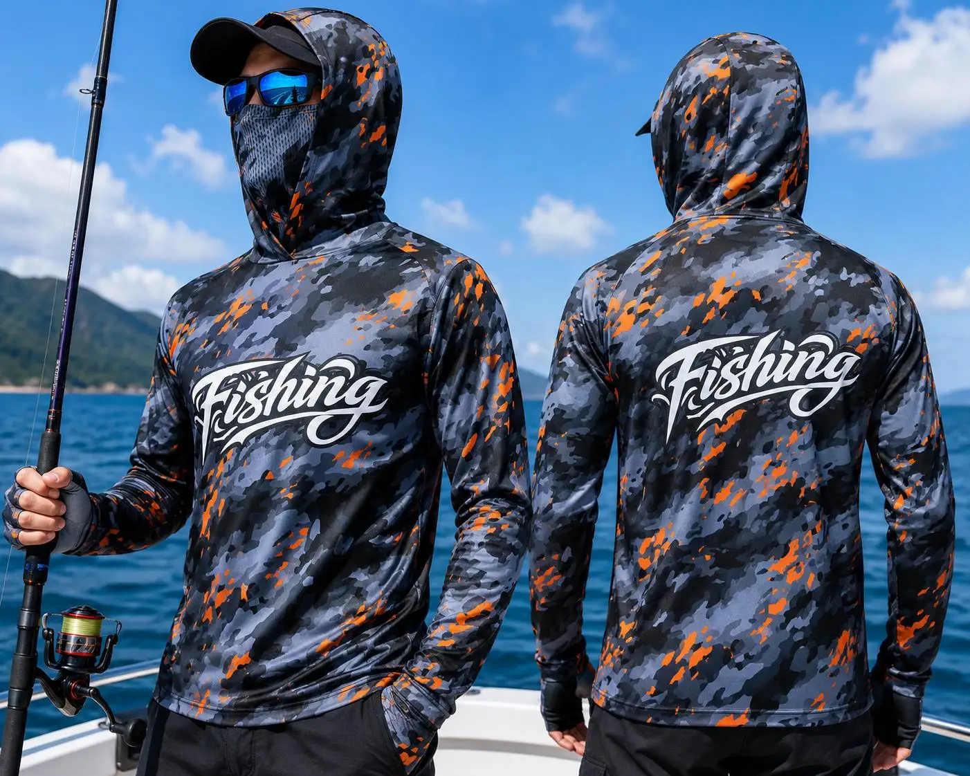 Mens Fishing Hooded Shirt UPF5 - Mens Fashion Summer 评论和价格