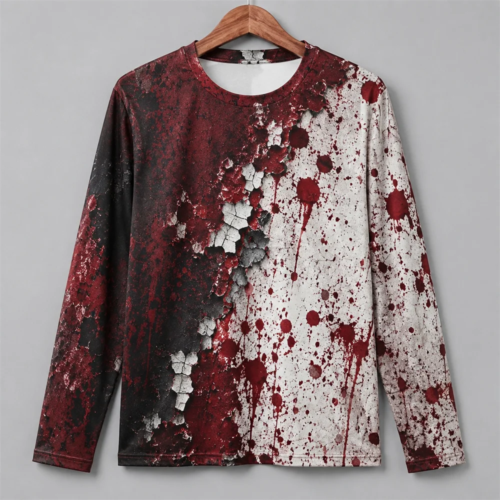 3D Print Horror Red Blood Stai - Men'S Fashion T Shirts 评论和价格