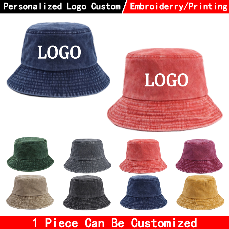 Custom Logo Denim Bucket Hat F - Men'S Fashion With Hat 评论和价格