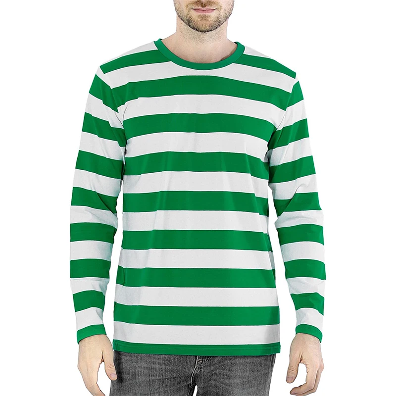 Fashion Contrast Stripe 3D Pri - Men'S Fashion T Shirts 评论和价格