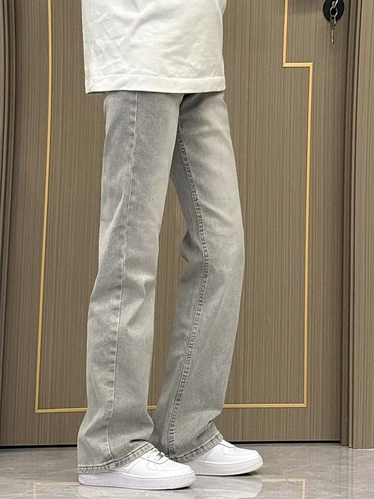 Smoke Grey Straight Leg Slim F - Men'S Fashion Grey Jeans 评论和价格